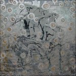 Silvery pirouettes - canvas painting