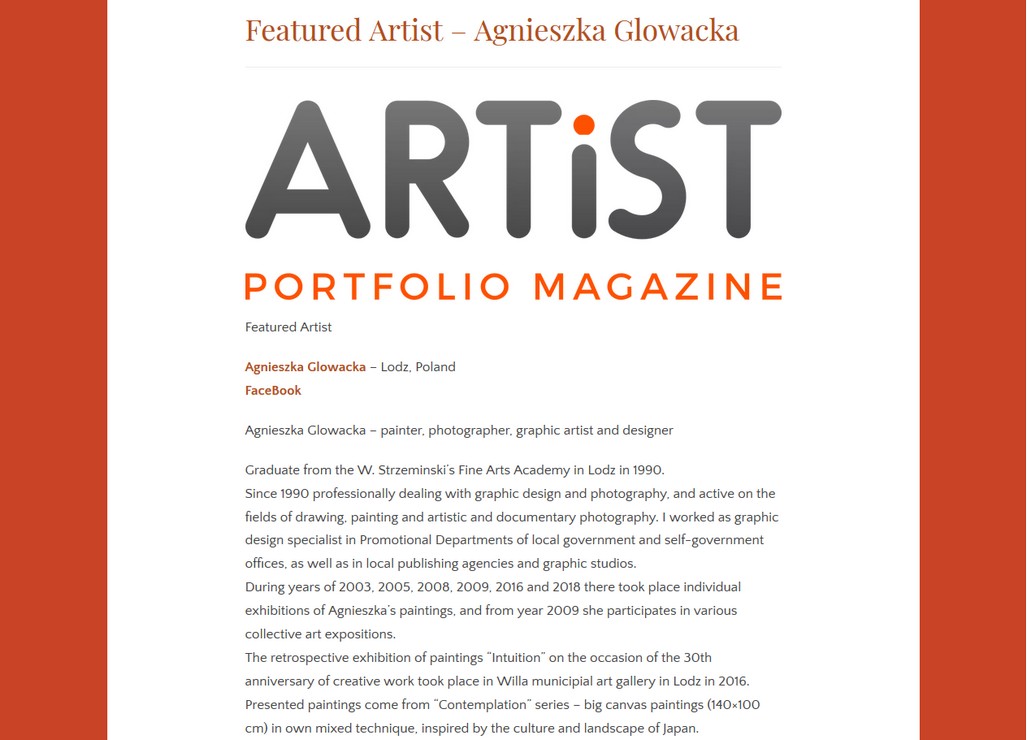 Artist Portfolio Magazine blog - wyrniony artysta