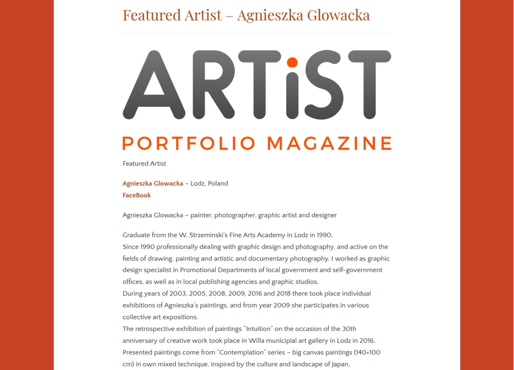 Artist Portfolio Magazine blog - wyrniony artysta