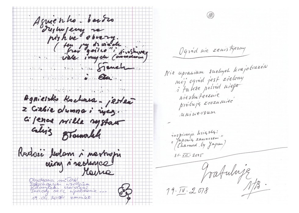 Wpisy do księgi - wystawa WPATRZENIE, 2018, Łódź Wpatrzenie, 2018