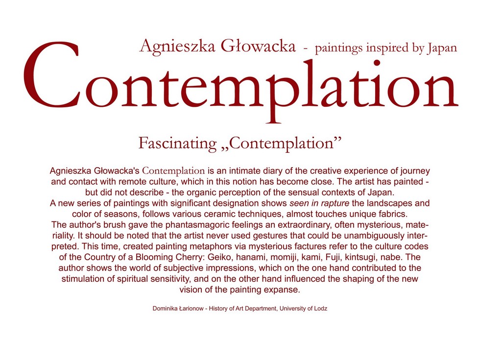 CONTEMPLATION exhibition, 2018, krótko i wezlowalo gallery, Lodz, Poland Contemplation, 2018